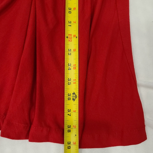Red Sleevelss Dress with Front Ruching - Picture 8 of 8